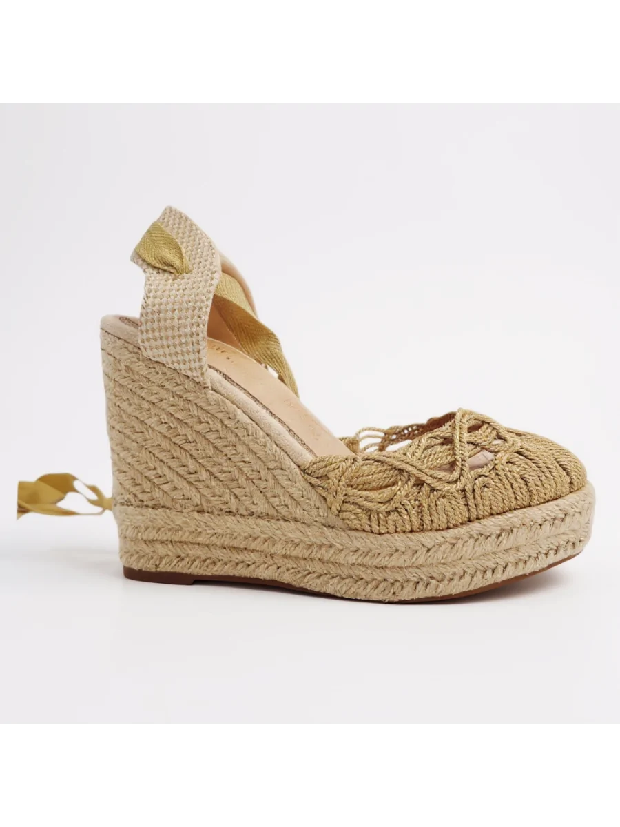 Sandalias con Plataforma Atadas a la Pierna Vairo Gold