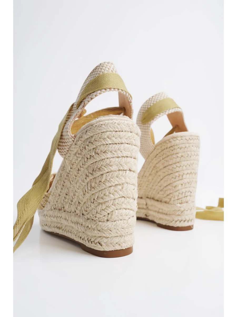 Sandalias con Plataforma Atadas a la Pierna Vairo Gold