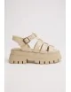 Sandalias con Tiras y Plataforma Maratta Beige