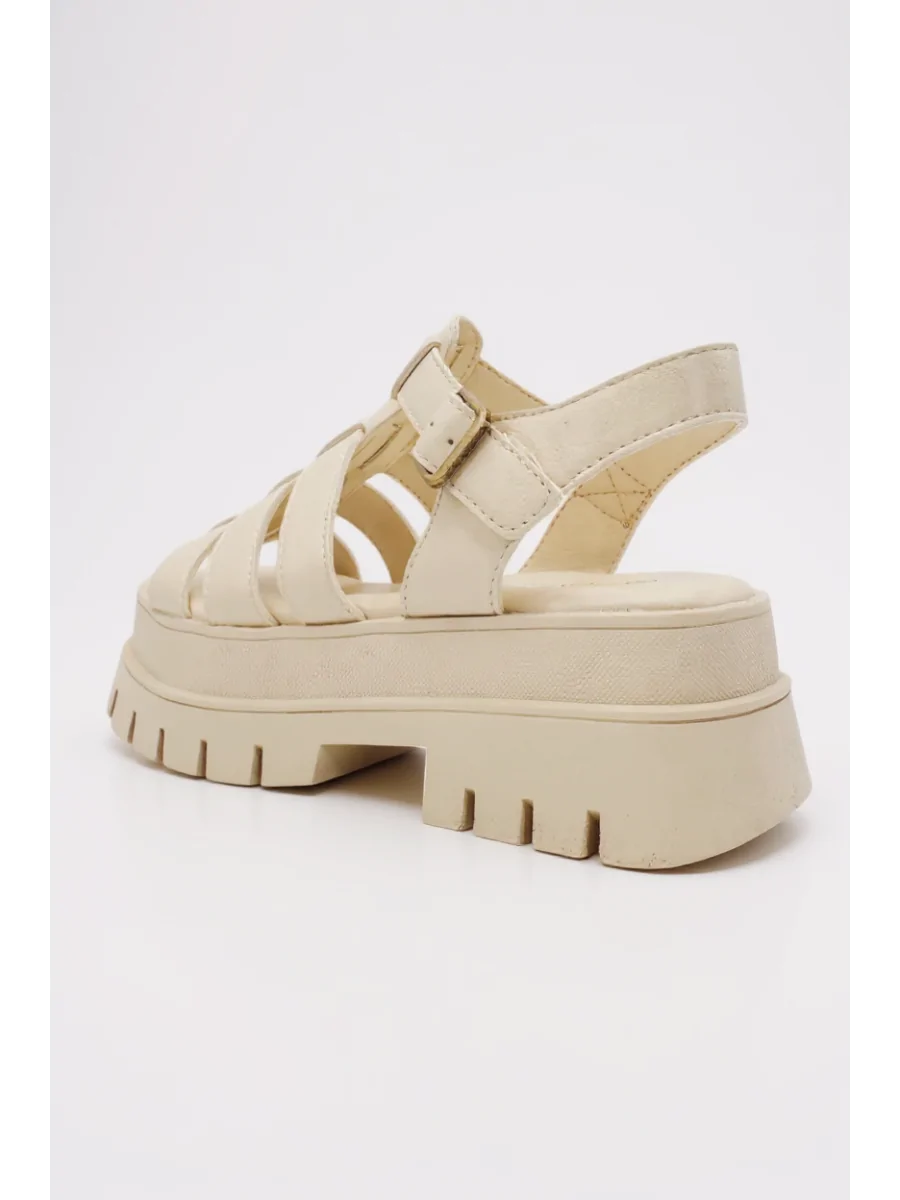 Sandalias con Tiras y Plataforma Maratta Beige