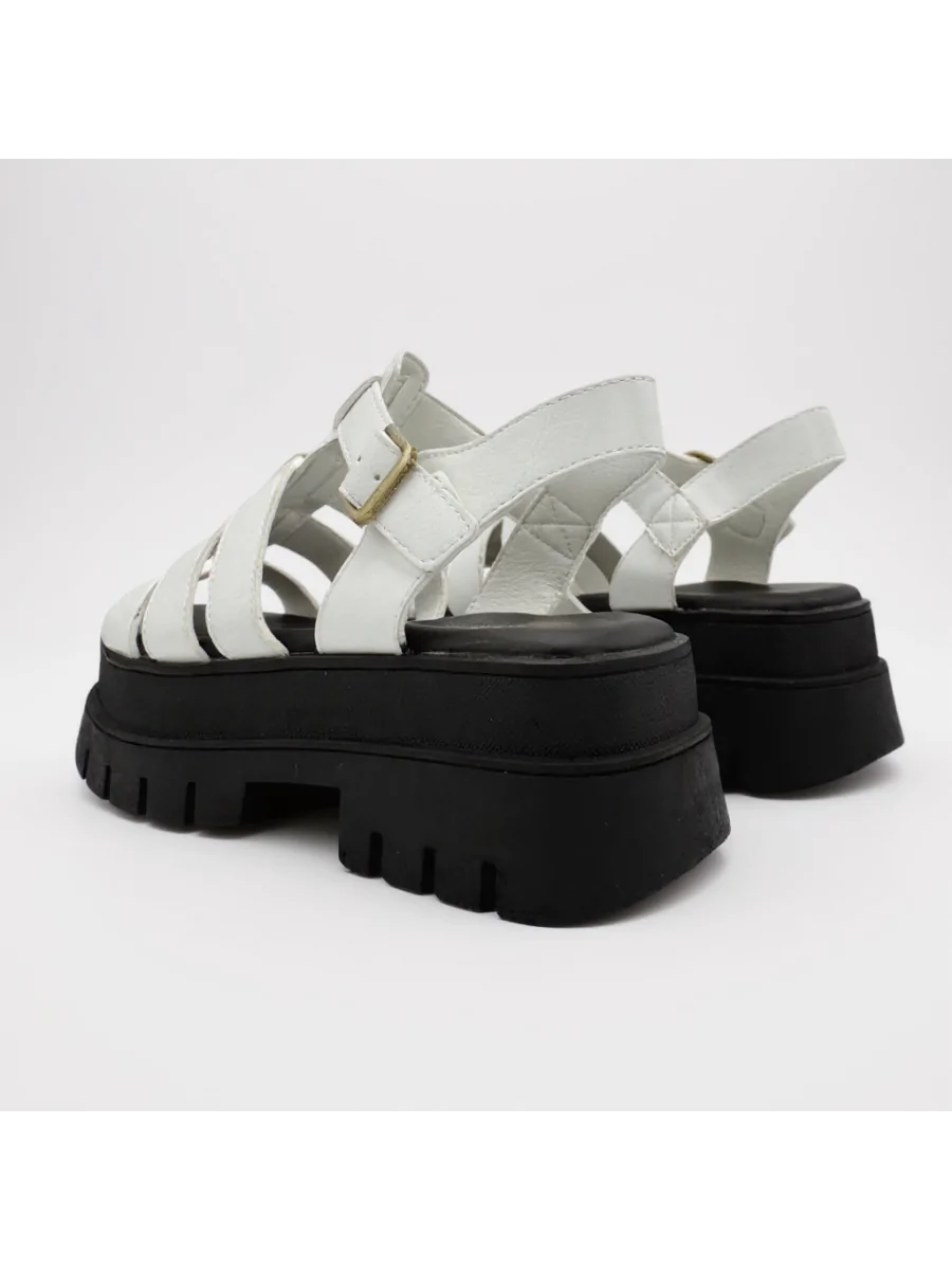 Sandalias con Tiras y Plataforma Maratta White