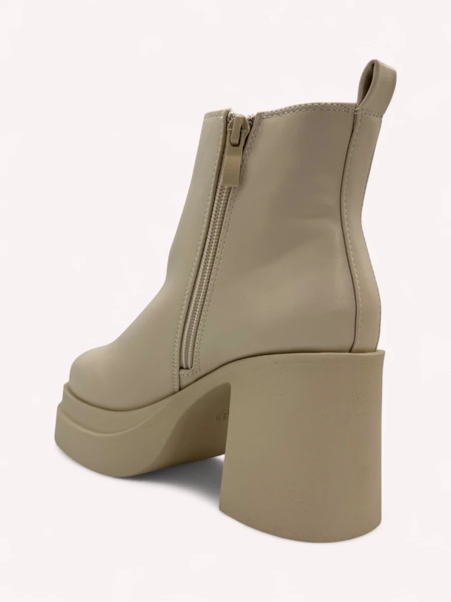 Botines con tacon y plataforma Citadella Beige