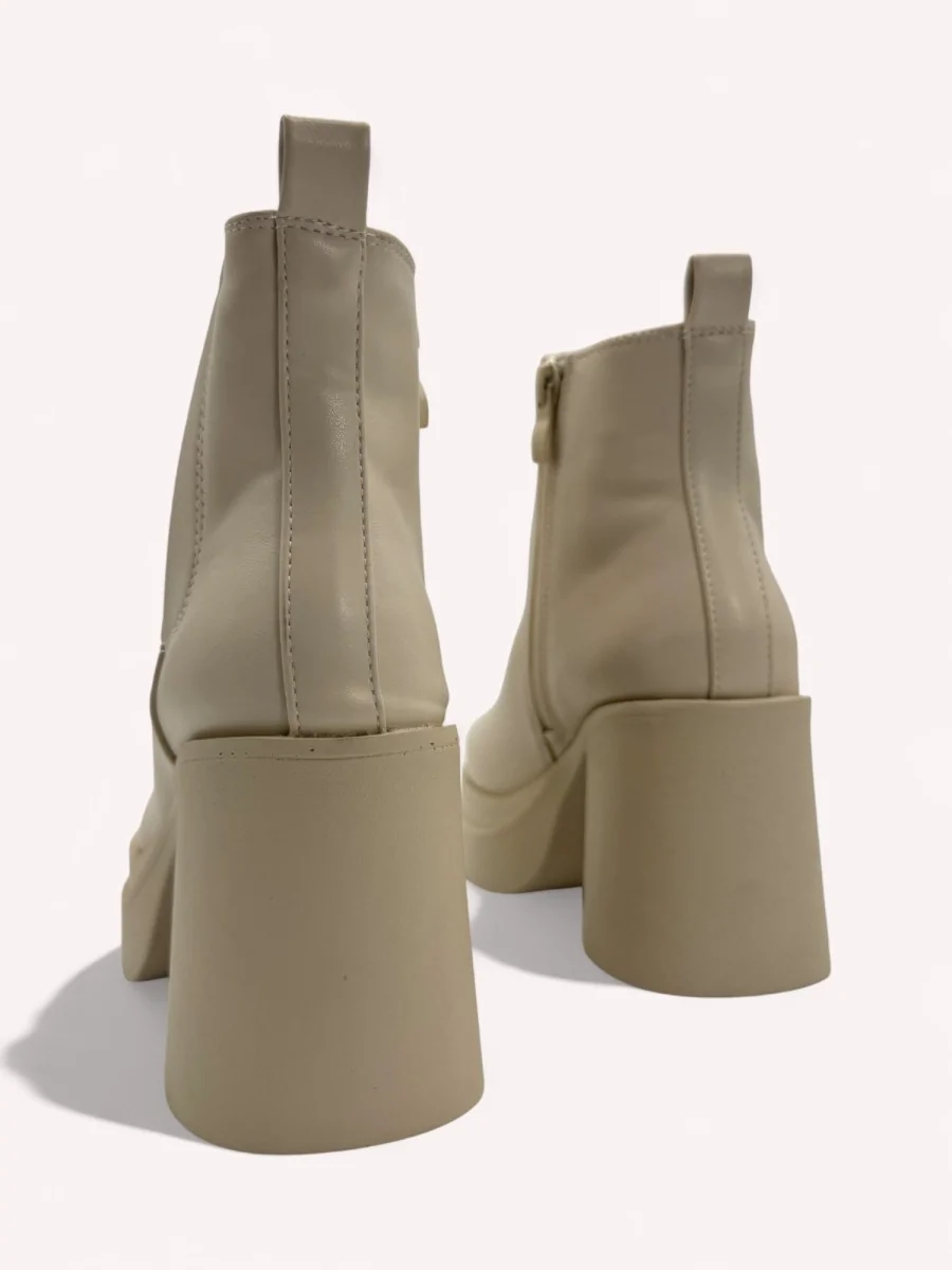 Botines con tacon y plataforma Citadella Beige