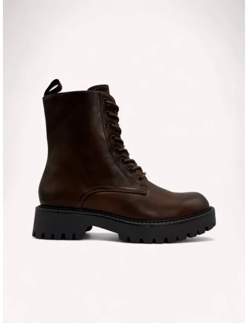 Botas bikers con cordones y...