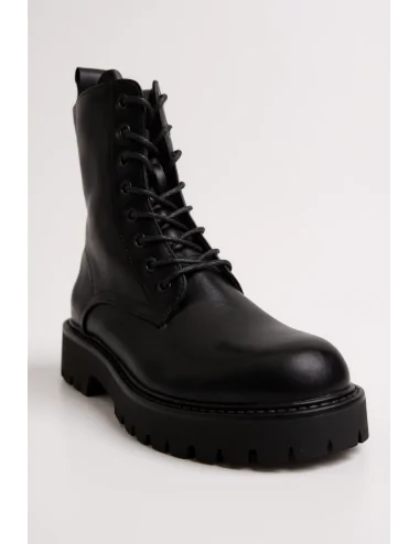 Botas bikers con cordones y...
