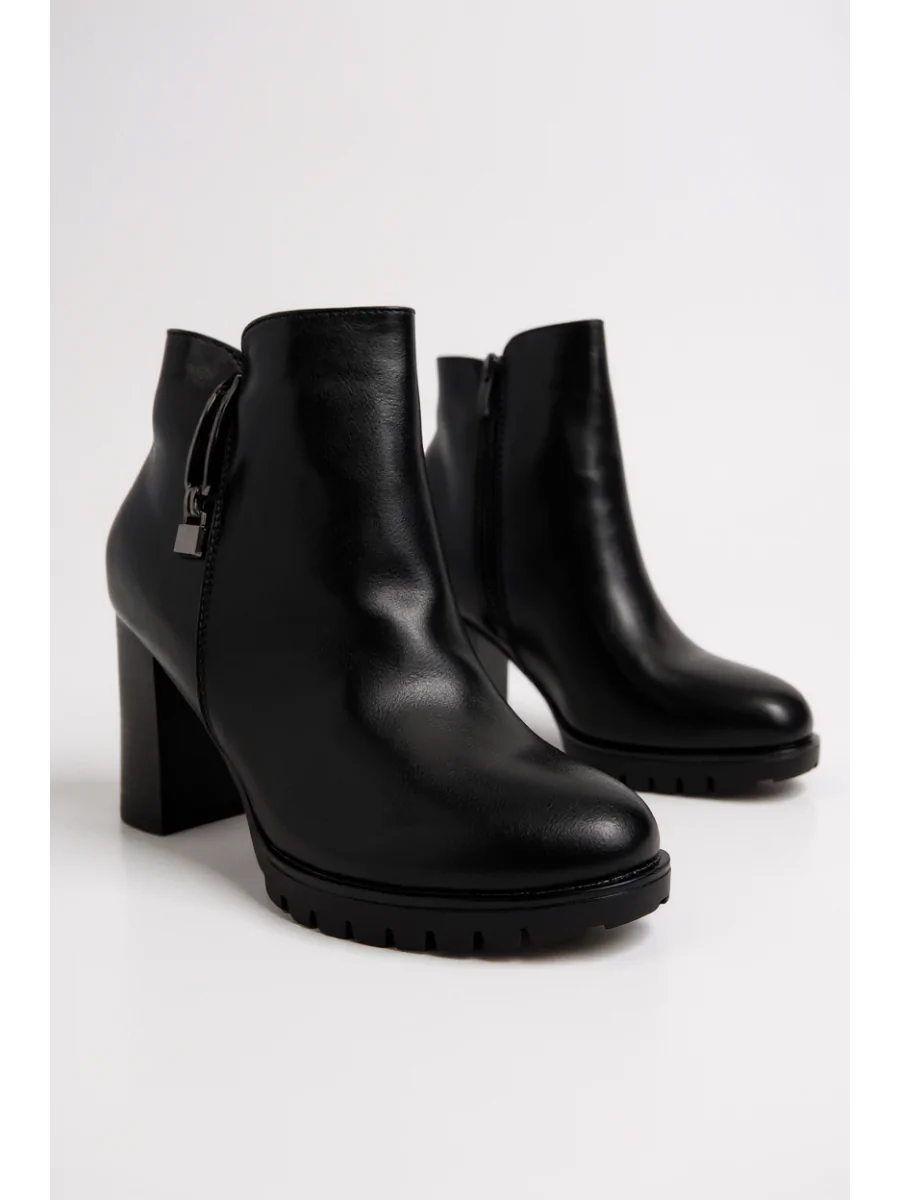 Botin con tacon y cremallera Lucca Noir