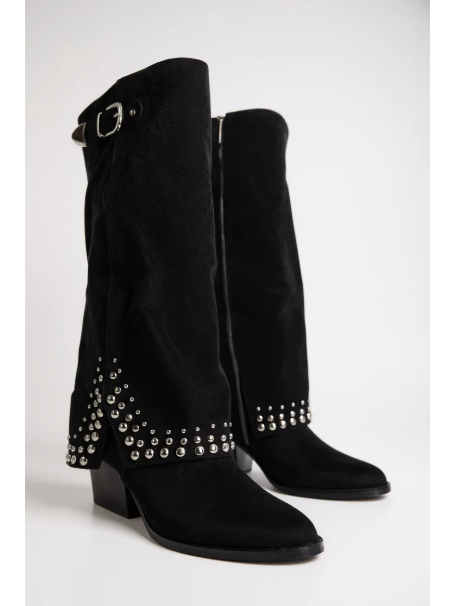Botas Conwboy con detalle plateado Trino Noir