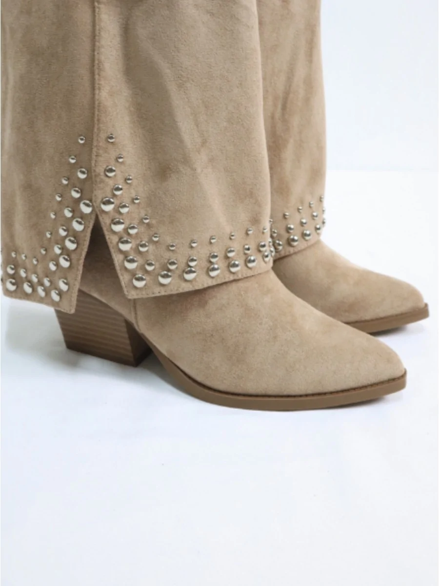Botas Conwboy con detalle plateado Trino Khaki