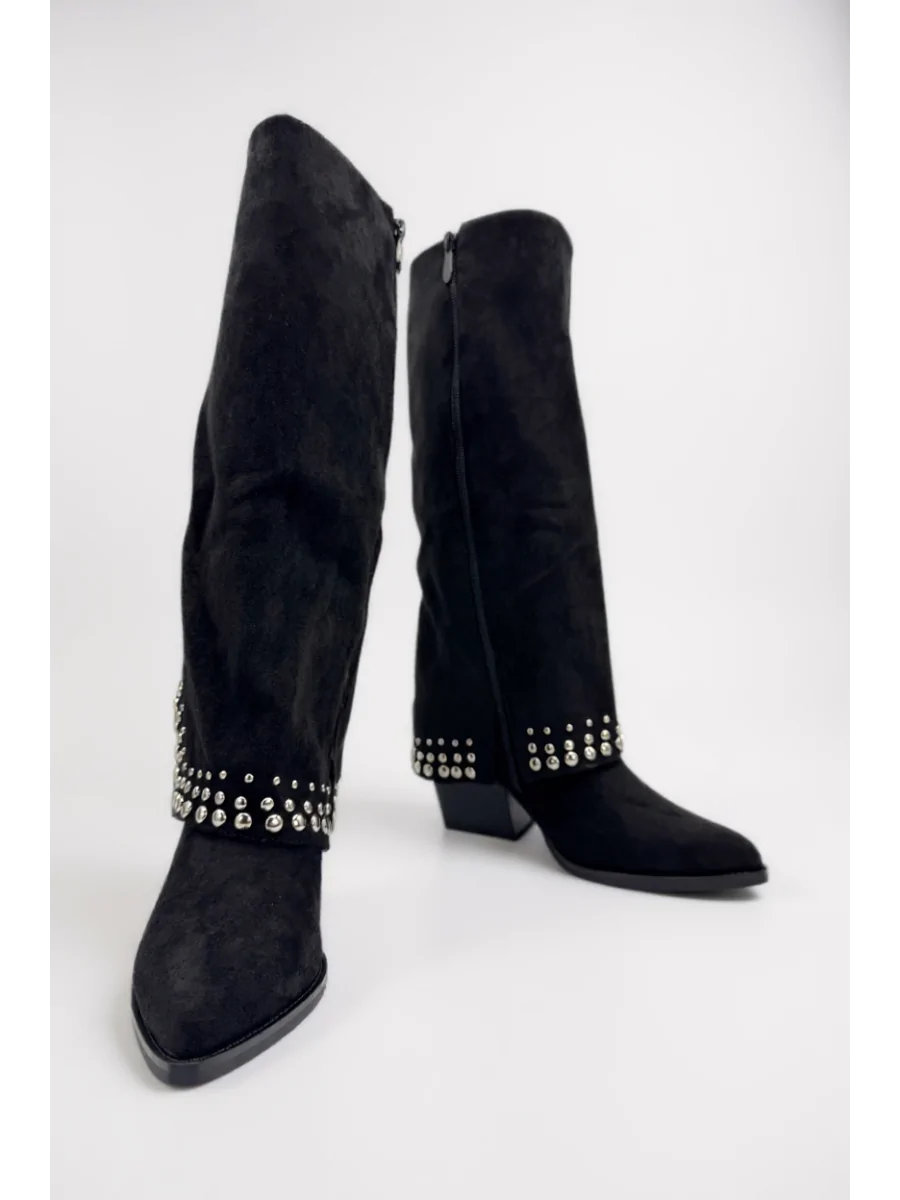 Botas Conwboy con detalle plateado Trino Noir
