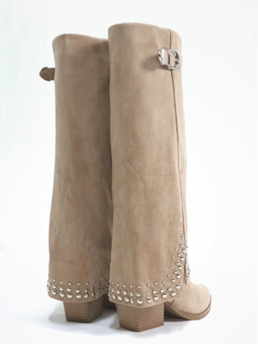 Botas Conwboy con detalle plateado Trino Khaki