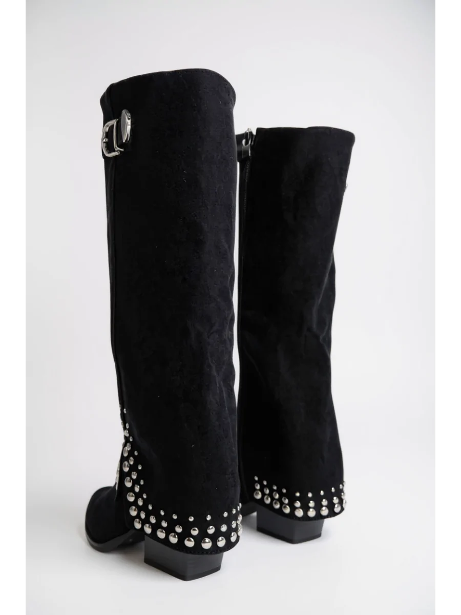 Botas Conwboy con detalle plateado Trino Noir