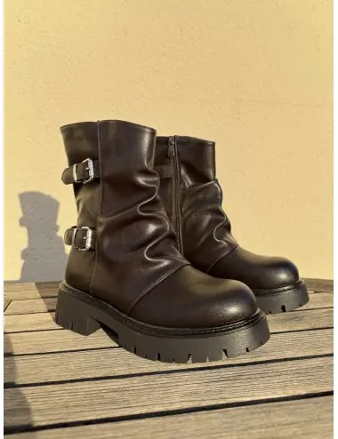 Botas biker con doble...