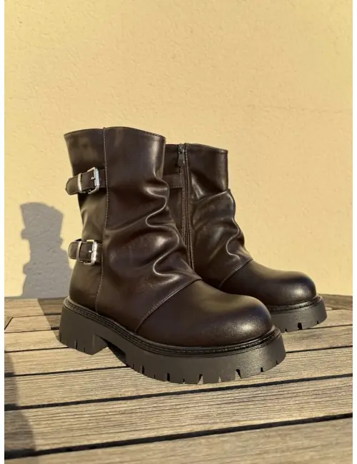 Botas biker con doble...