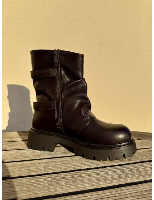 Botas biker con doble...