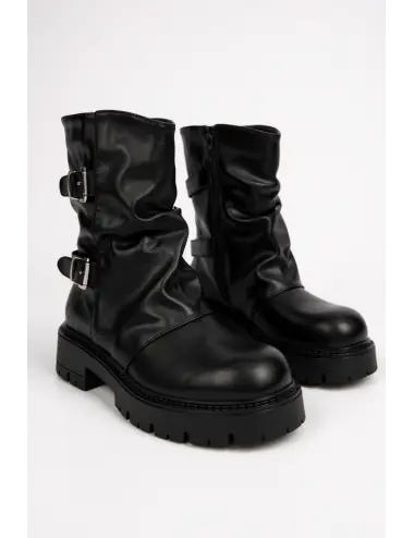 Botas biker con doble...