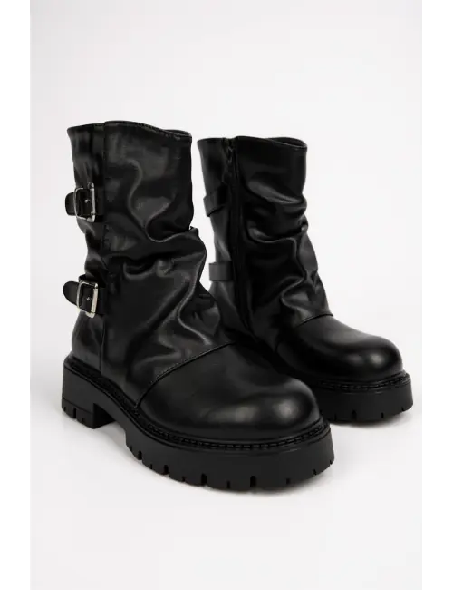 Botas biker con doble...