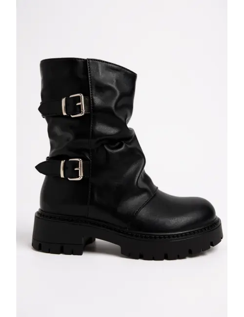 Botas biker con doble...