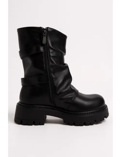 Botas biker con doble...