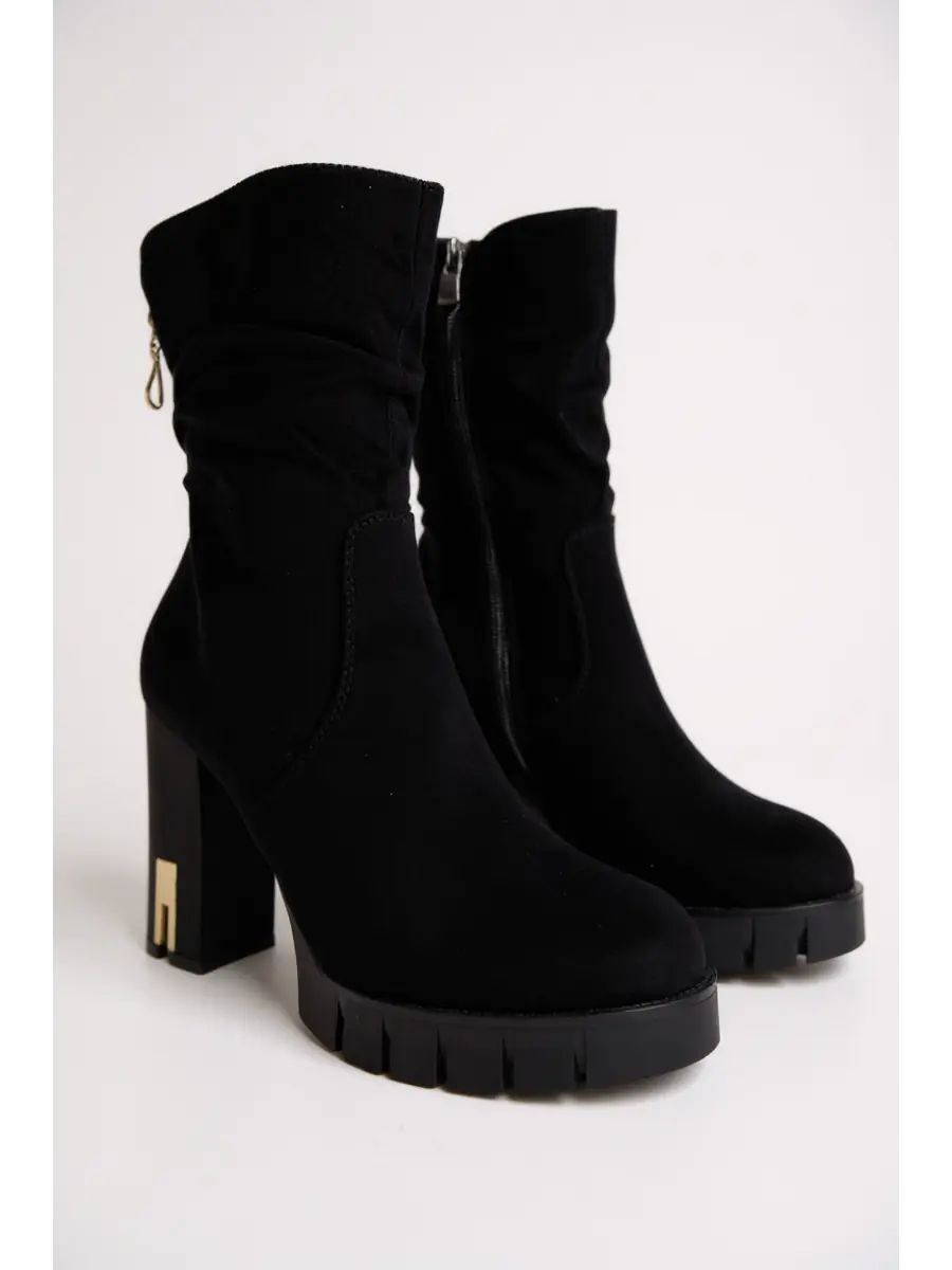 Botines con tacon y plataforma Vinci Noir