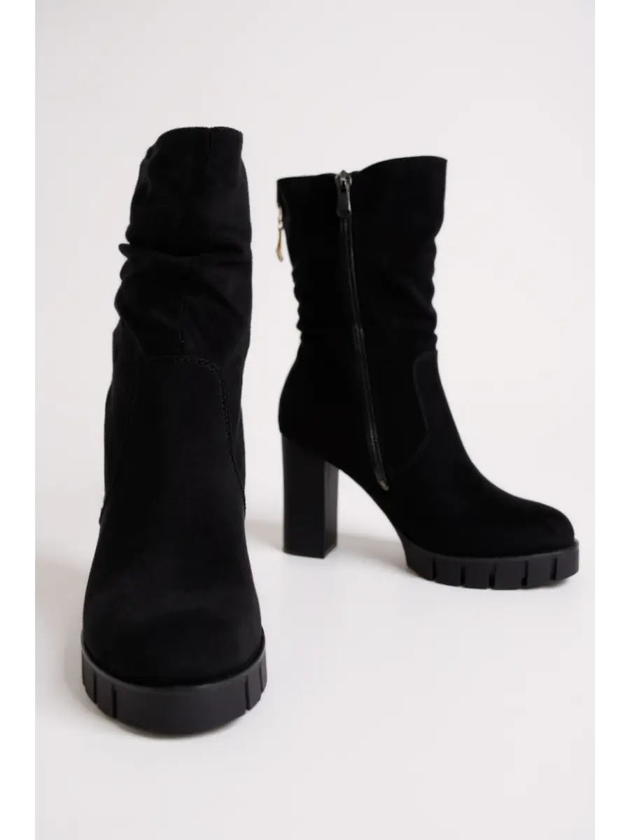 Botines con tacon y plataforma Vinci Noir