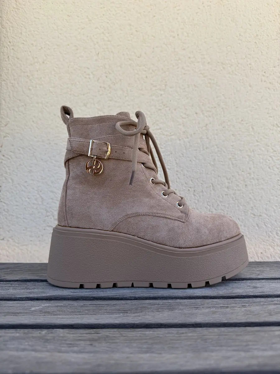 Botas con Plataforma y Cremallera Angri Khaki