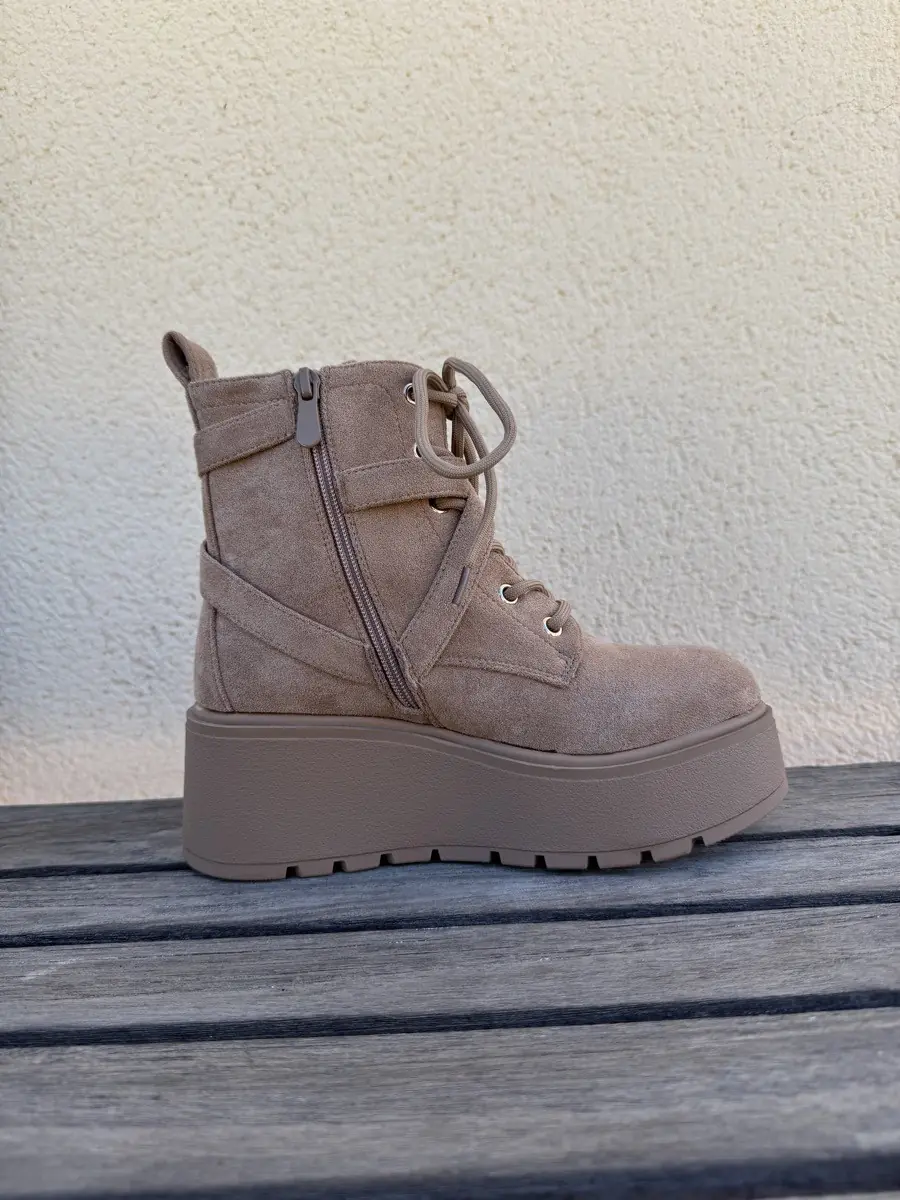 Botas con Plataforma y Cremallera Angri Khaki