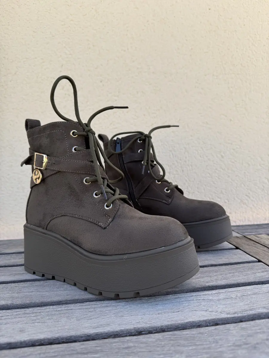 Botas con Plataforma y Cremallera Angri Green