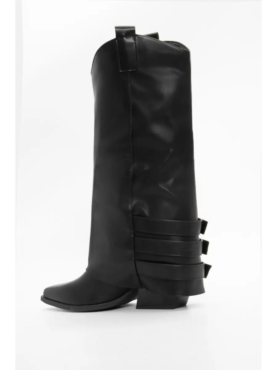 Botas Cowboy con hebillas Veveri Noir