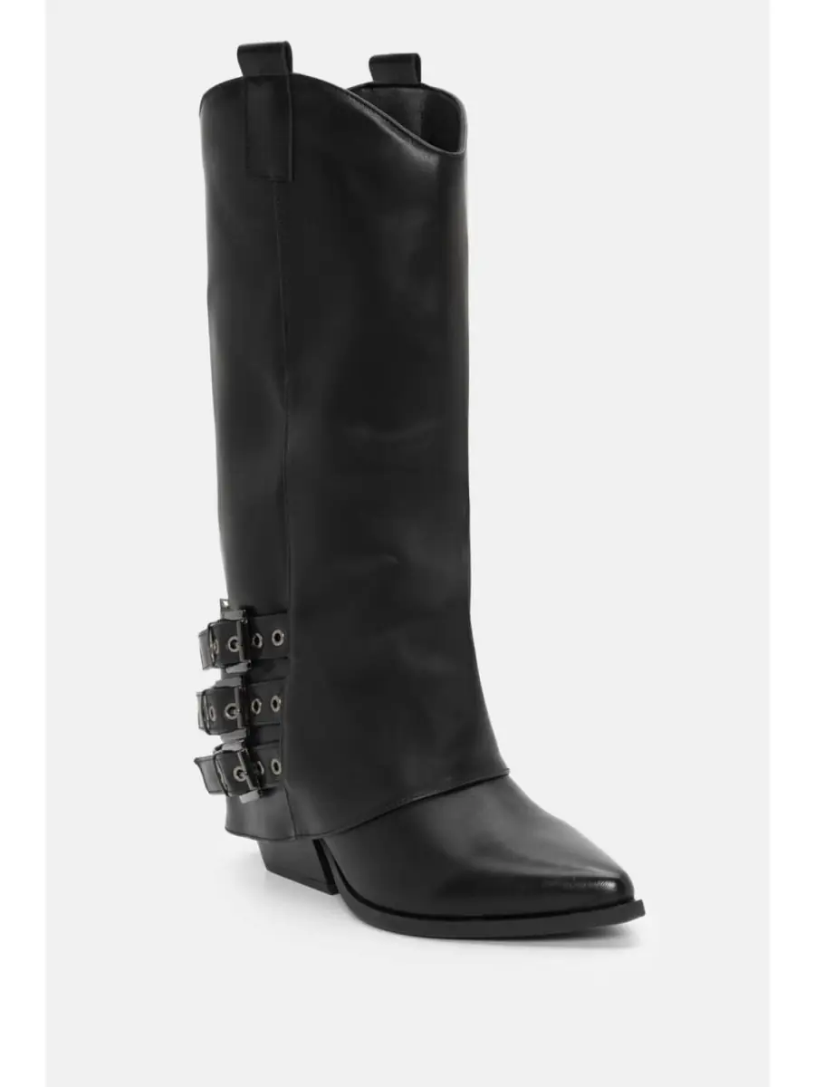 Botas Cowboy con hebillas Veveri Noir