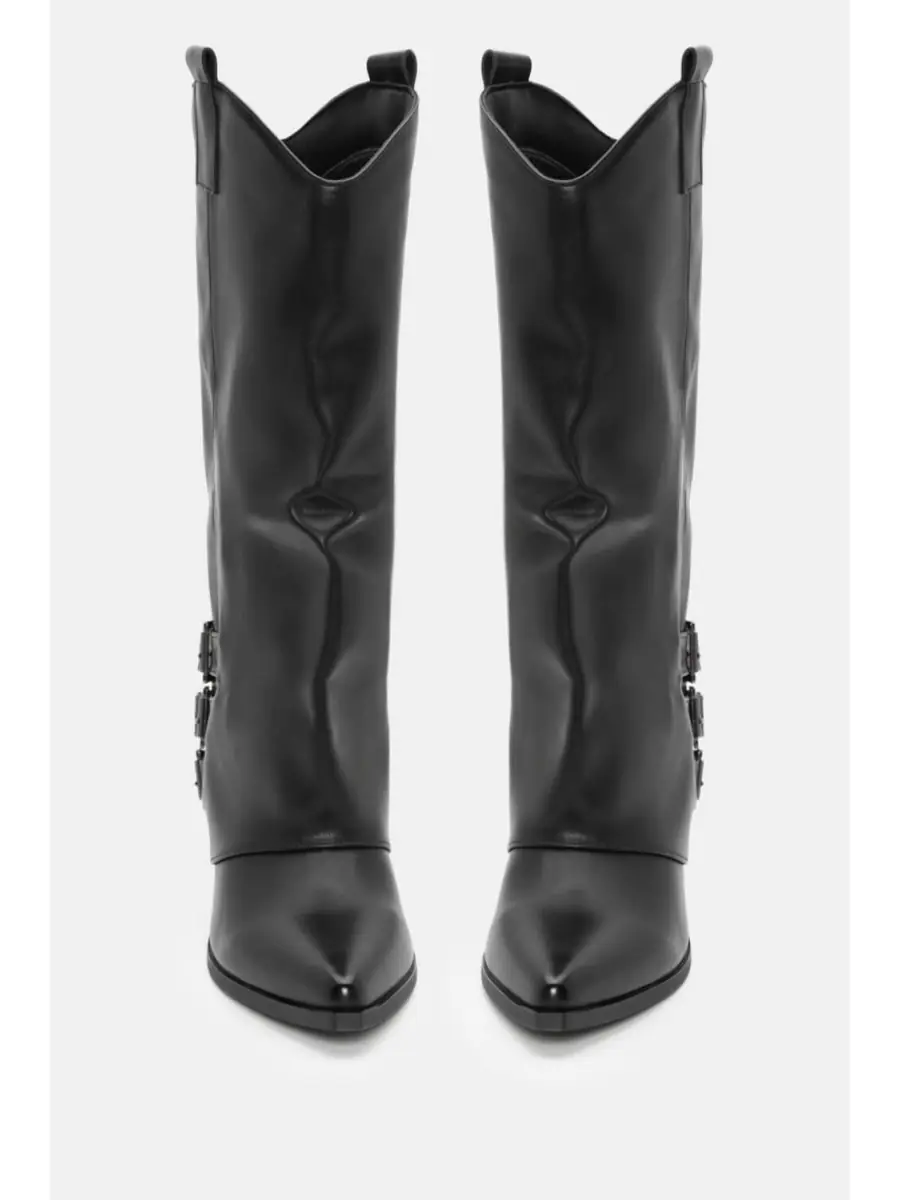 Botas Cowboy con hebillas Veveri Noir