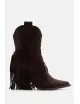 Bota cowboy con flecos Imola Coffe
