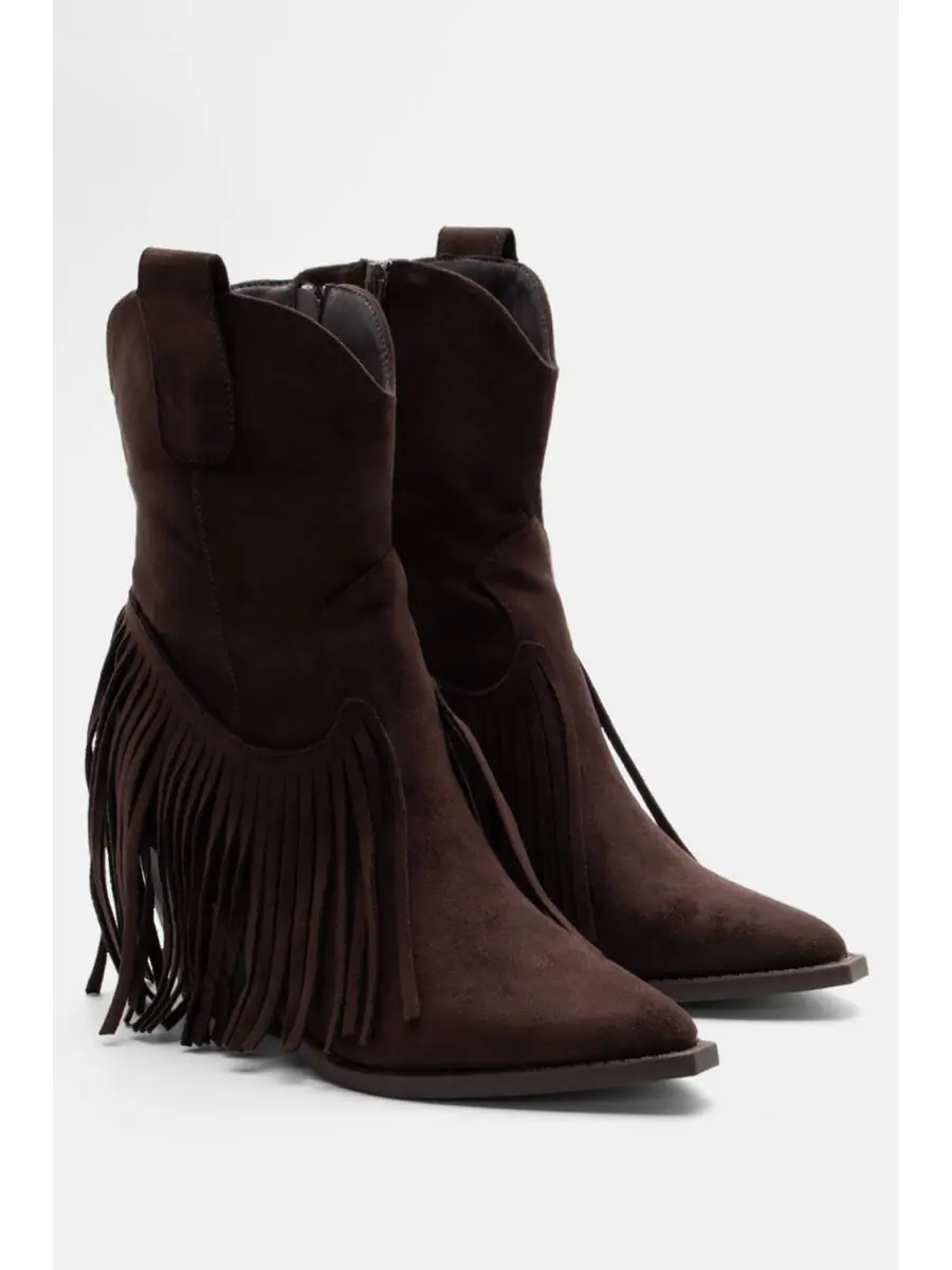 Bota cowboy con flecos Imola Coffe