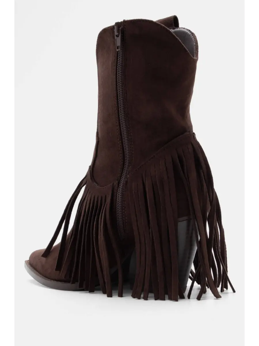 Bota cowboy con flecos Imola Coffe