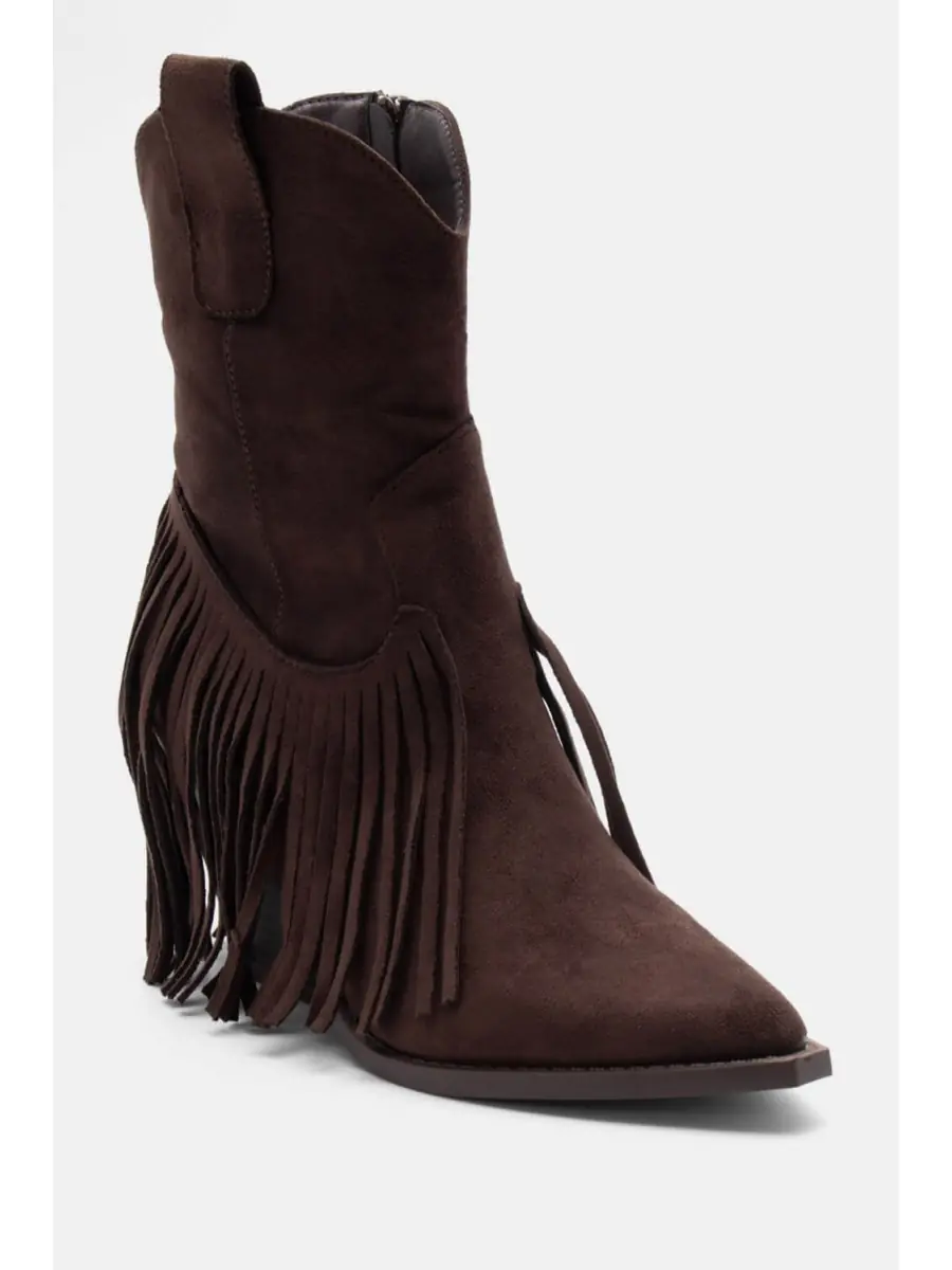 Bota cowboy con flecos Imola Coffe