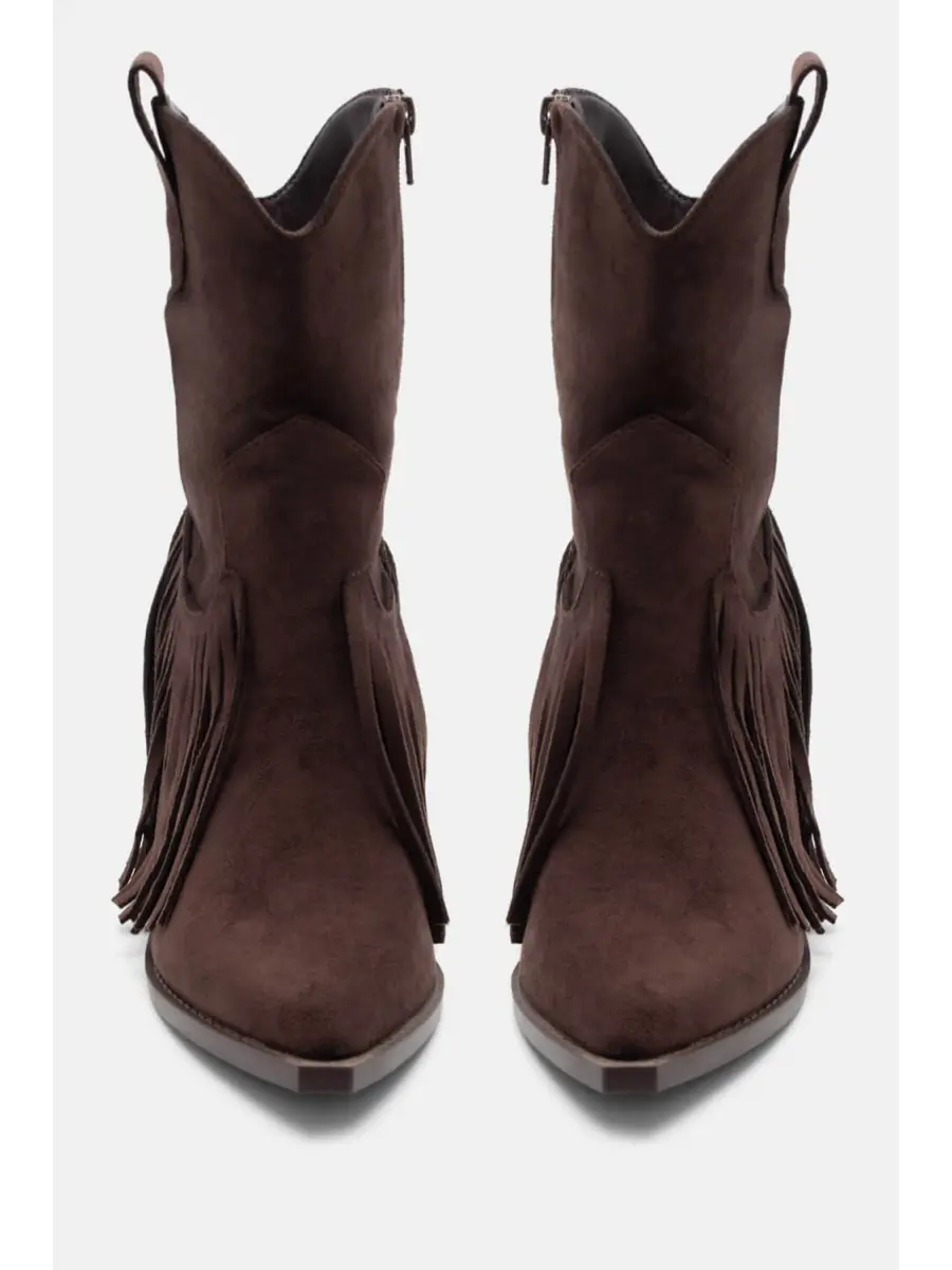 Bota cowboy con flecos Imola Coffe