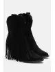 Bota cowboy con flecos Imola Noir