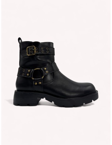 Botas con hebillas y tachuelas Luzza Noir