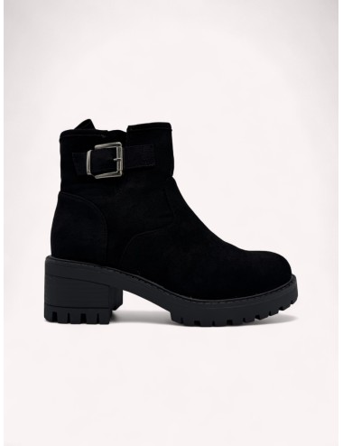 Botas de Ante con hebilla y cremallera Gubbio Noir