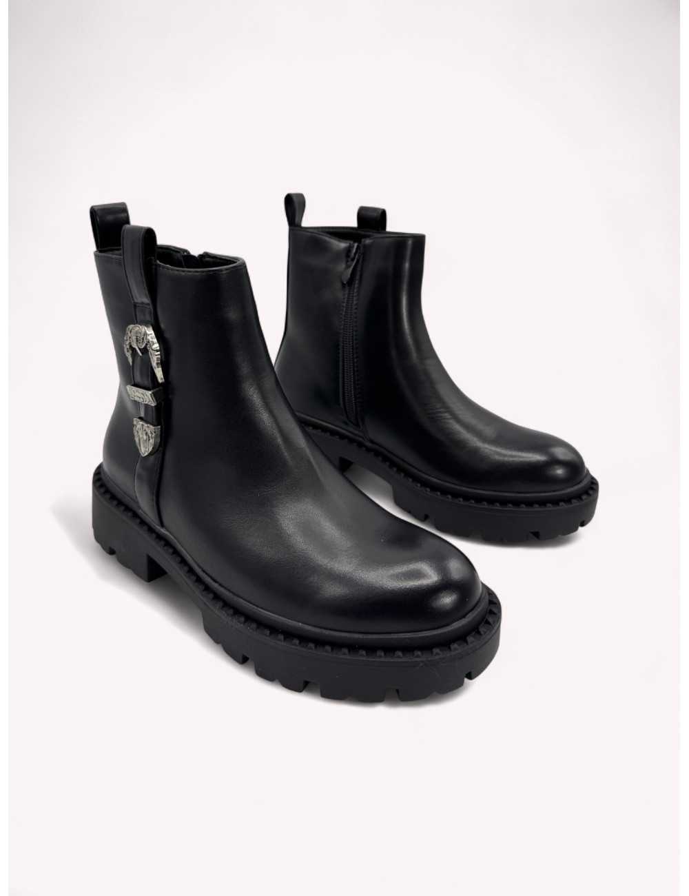 Botas moteras con hebilla y cremallera Molise