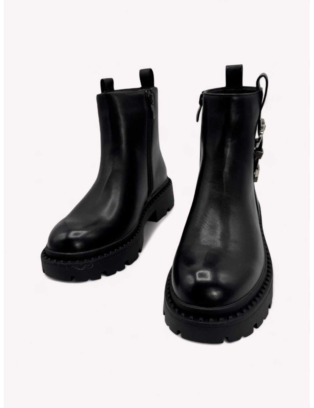 Botas moteras con hebilla y cremallera Molise