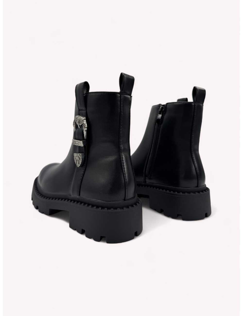 Botas moteras con hebilla y cremallera Molise