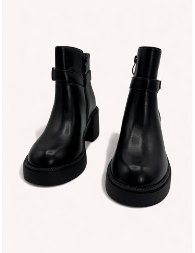 Botas con tacon grueso y cremallera Treviso Noir