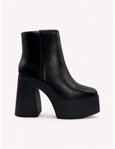 Botines con tacon grueso y plataforma Fiuggi Noir