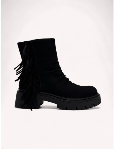 Botas con flecos Lecce Noir