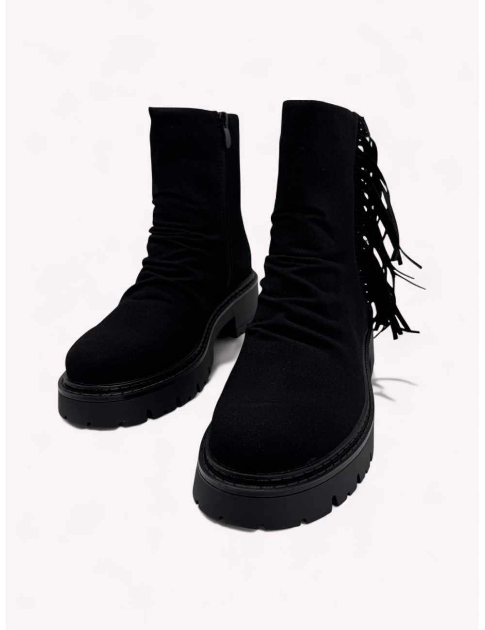 Botas con flecos Lecce Noir
