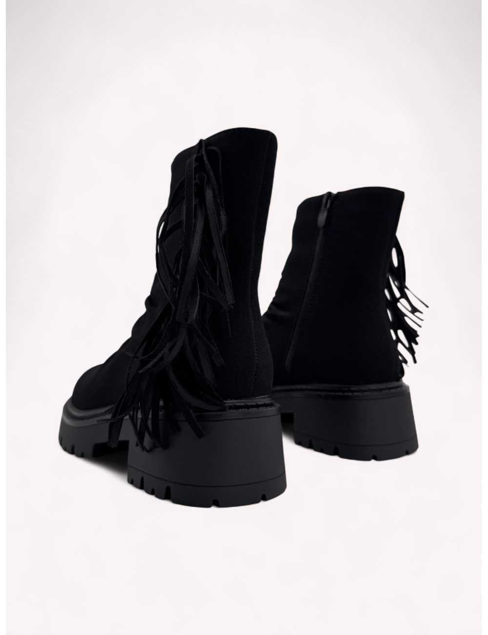 Botas con flecos Lecce Noir