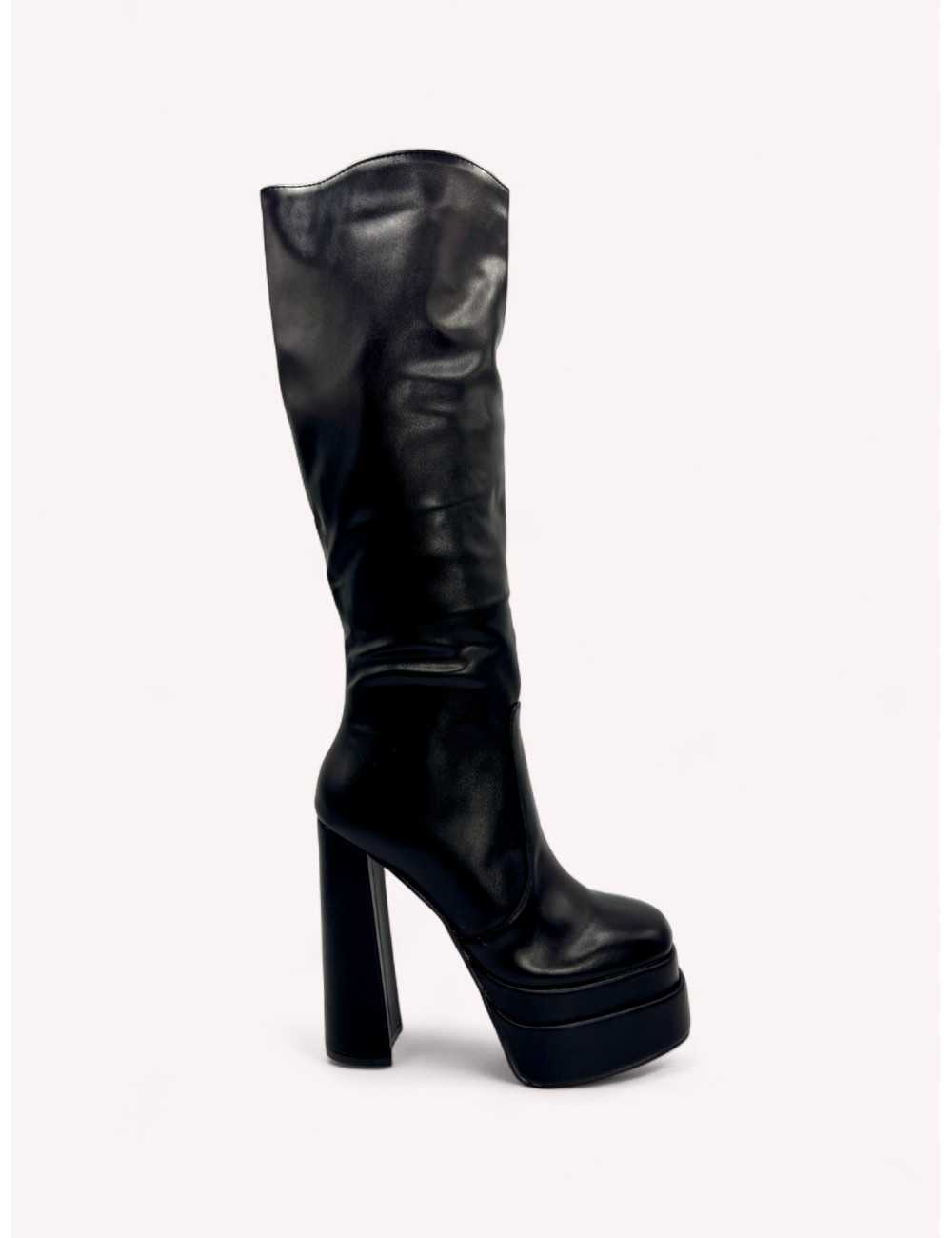 Botas con tacon y Plataforma Monzone Noir