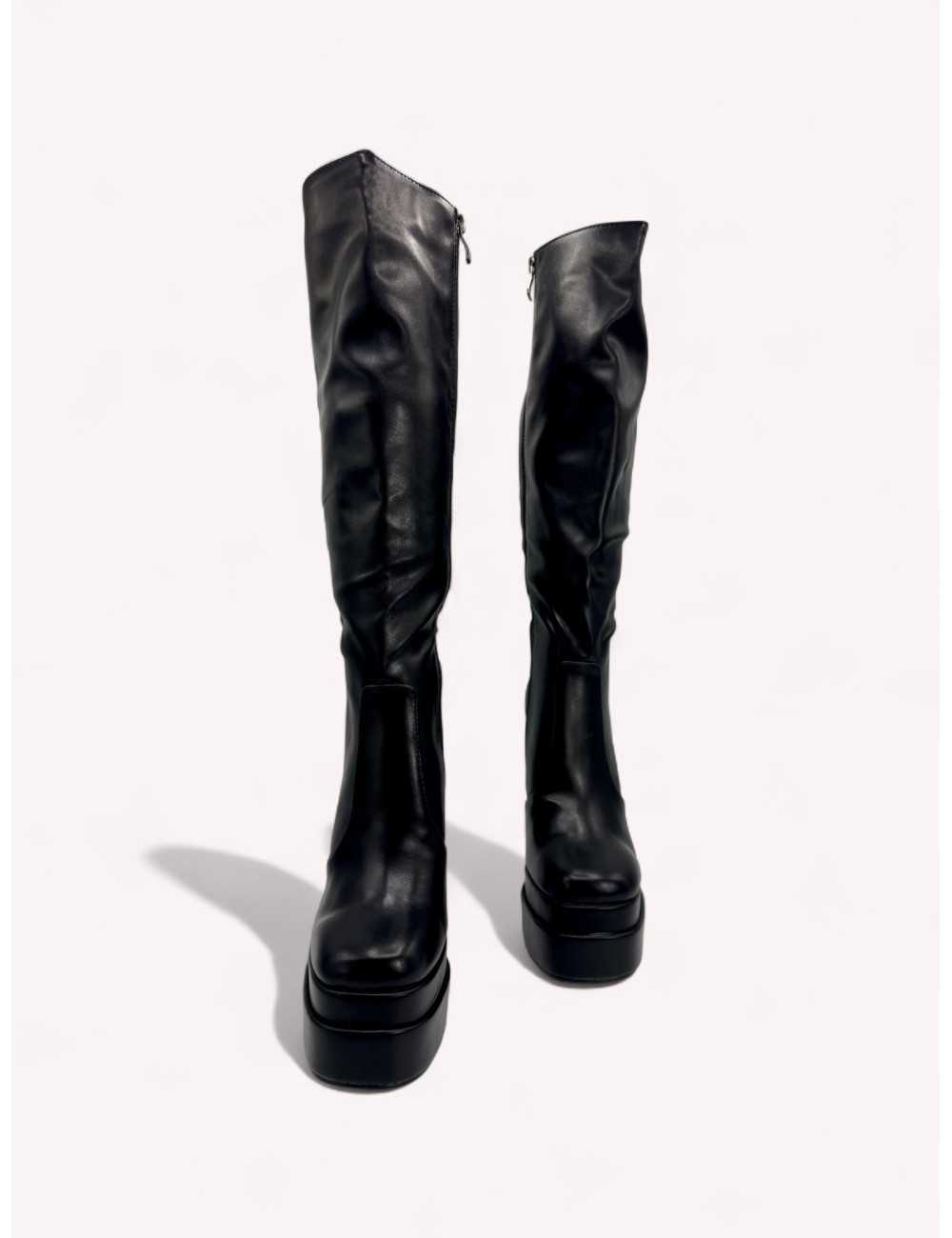 Botas con tacon y Plataforma Monzone Noir