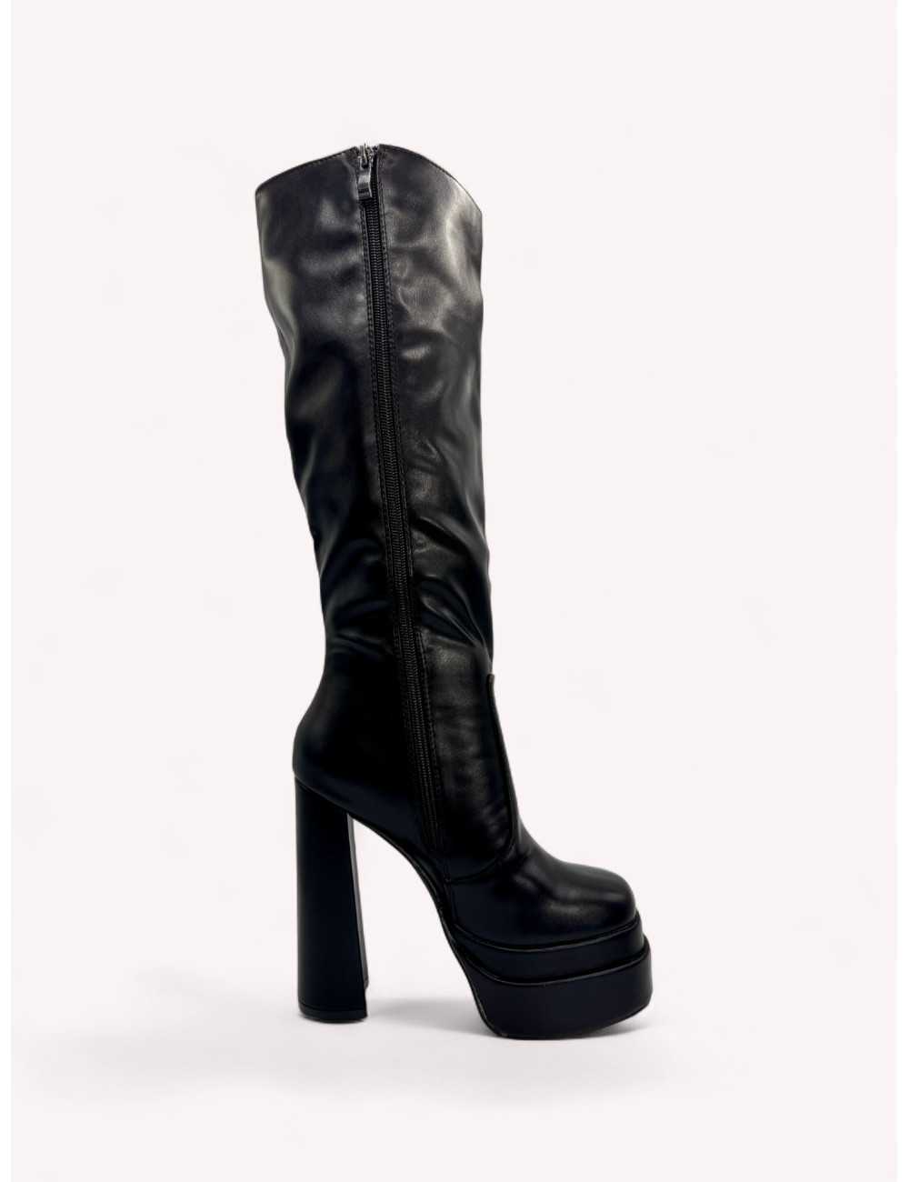 Botas con tacon y Plataforma Monzone Noir
