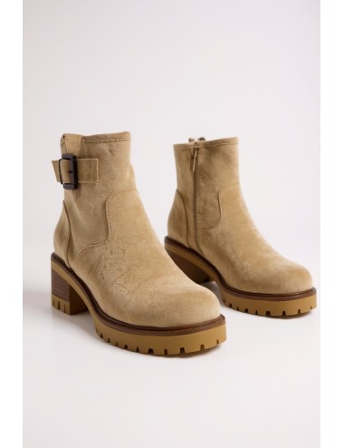 Botas de Ante con hebilla y cremallera Gubbio Khaki